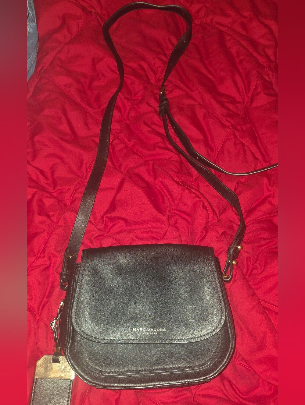 Marc Jacobs Black Leather Saddle Crossbody Bag